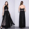 Sexy Halter Backless Black Compere Evening Dresses For Banquet/ Annual Meeting