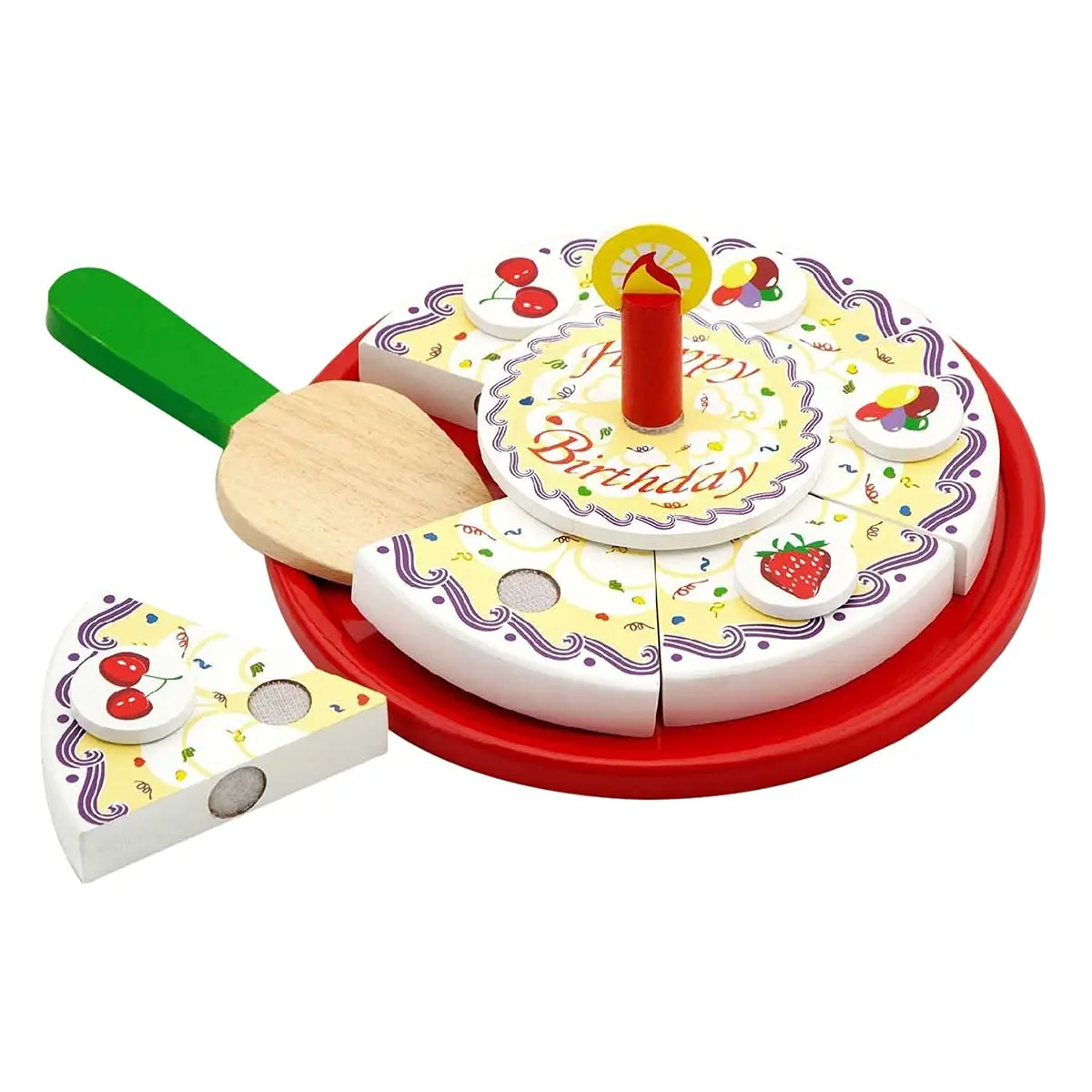 wooden play birthday cake