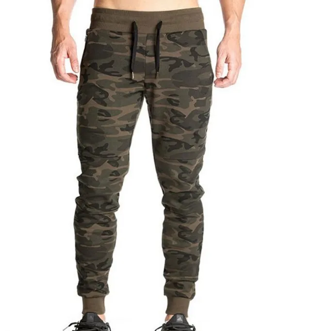 

Latest Design skinny slim fit tracksuit bottoms custom men camo joggers