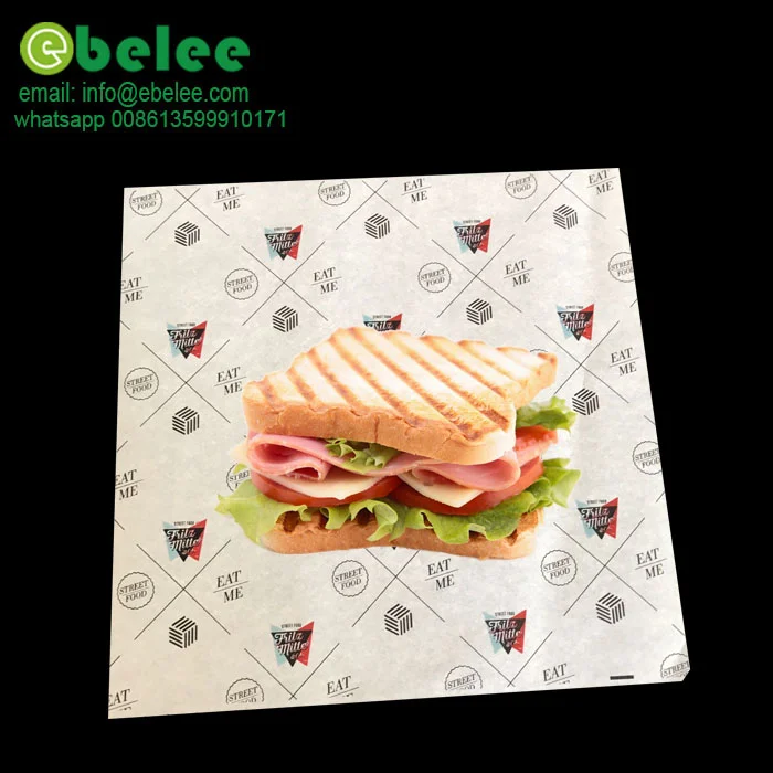 Printed Greaseproof Wrapping Paper For Hot Food Buy Hot Food Wrapping