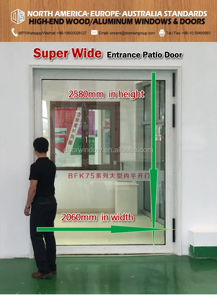 2018 Super Wide Entrance Patio Door Aluminum Entry Door with Glass Exterior Front Door