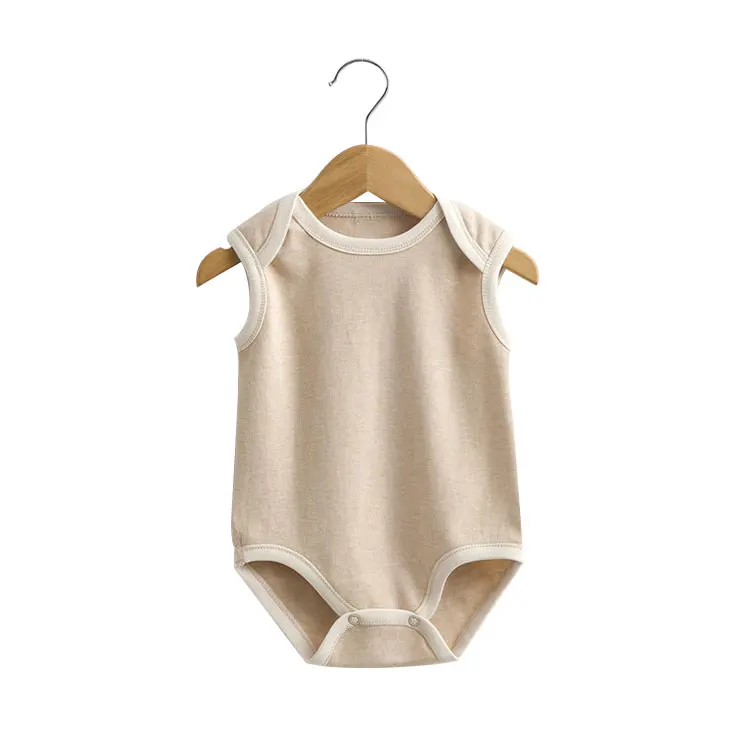 

Summer baby clothing organic cotton sleeveless romper