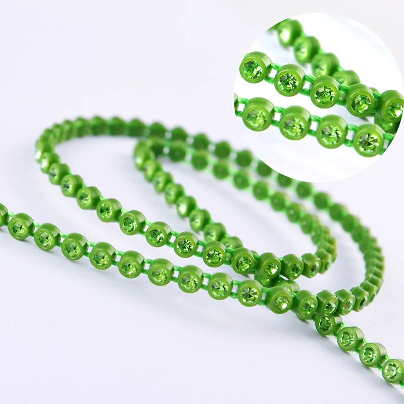 

Wholesale Rhinestone Banding Trim Single Row 10 Yards Ss8, Colorful Rhinestone Plastic Banding, Colors
