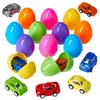 Cheap Egg shell plastic egg with Pullback car toys inside Easter eggs
