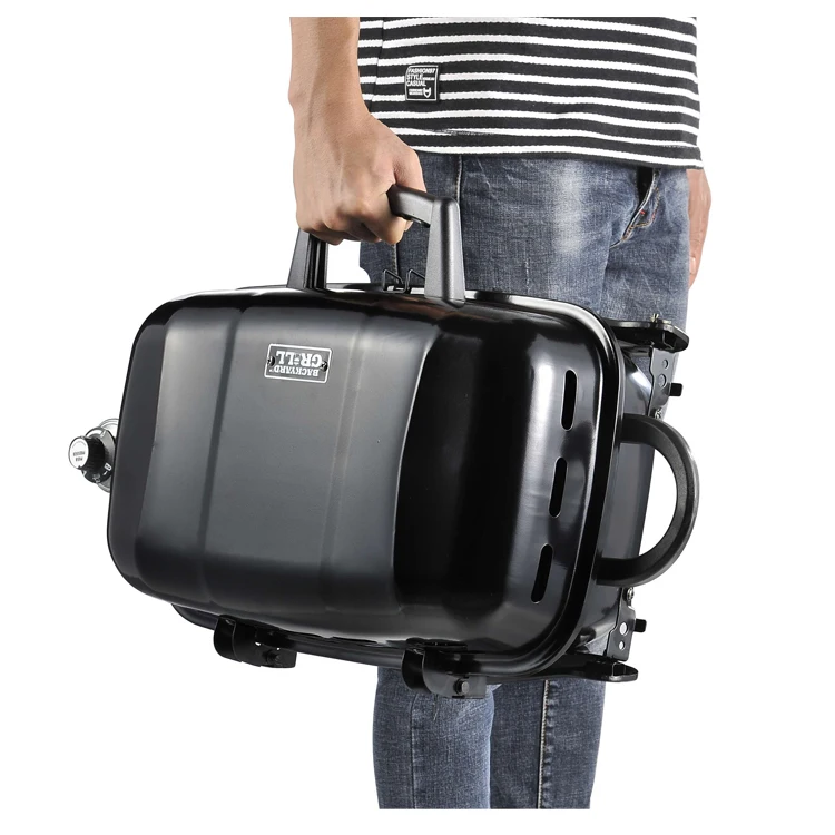 Outdoor Camping Barbecue Gas Bbq Grill Portable Folding Suitcase Grill Small Briefcase Gas Bbq