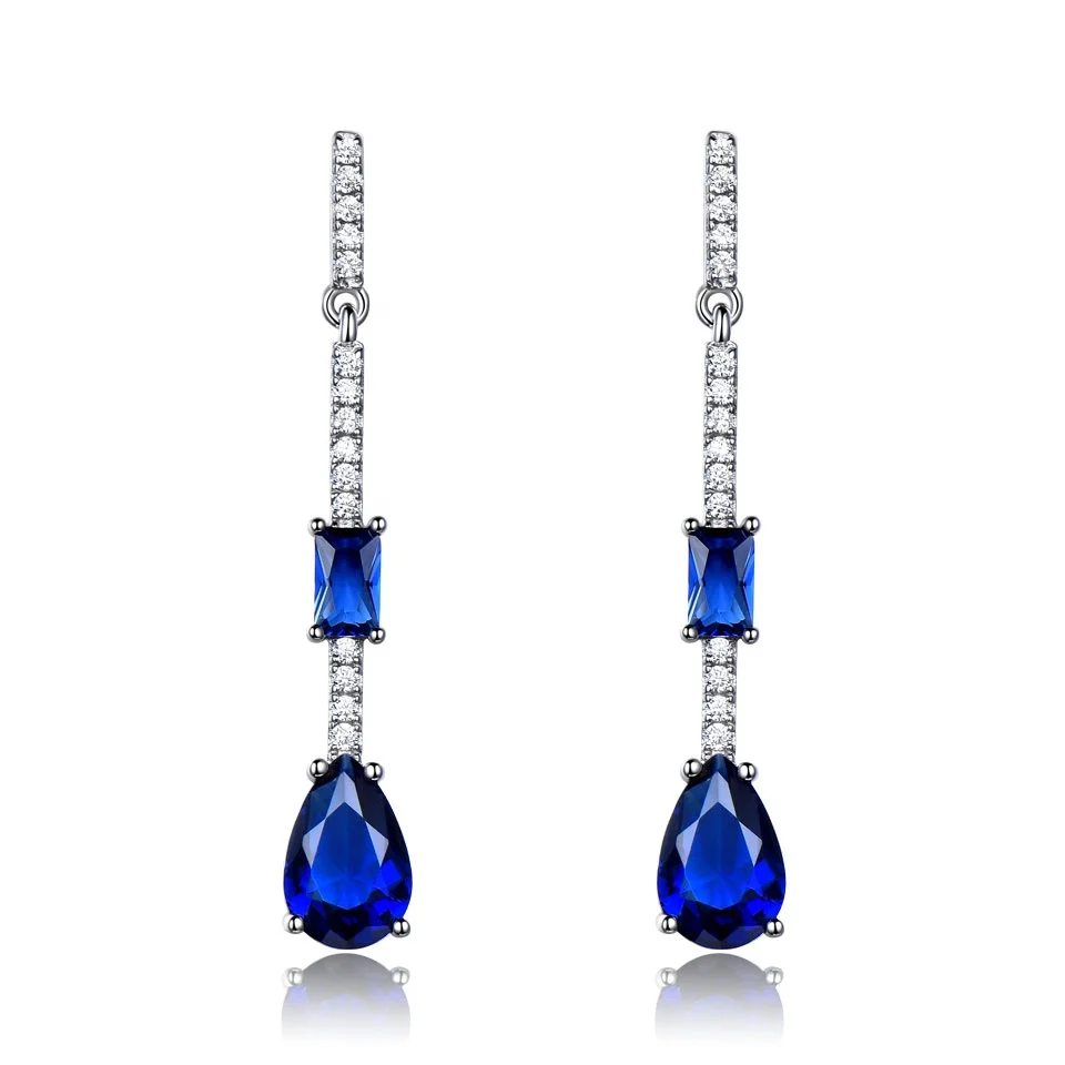 

Fashion Creative Twist Earrings for Women New Trending Classic Gemstone Earrings in Silver Italy 2019, Dark blue