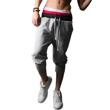 2X HK Free Shipping Casual Loose Mens Sports Capri Cropped Harem Pants Sweatpants Jogger Trousers Harem Hip Hop Shorts S/M/L/XXL
