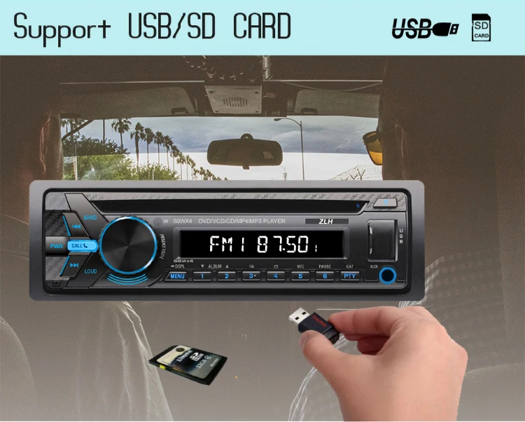Single Din Car DVD CD VCD MP3 MP4 Player USB Car Stereo Digital Media Player with Radio Receiver