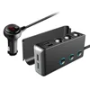120W Car Cigarette Lighter 3 Socket Extender with Switch 4 USB Car Phone Charge QC3.0
