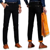 

Men's plus velvet Casual pants winter warm thick slacks Straight youth trousers business men's clothing stock