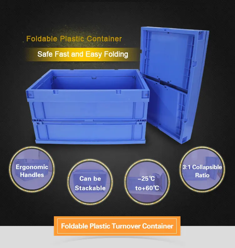 Solid Stackable Folding Plastic Moving Boxes With Lid Buy Plastic