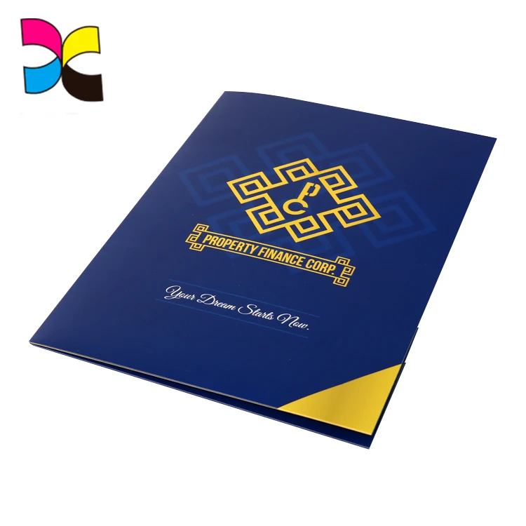 Customized Design With Own Logo Printing Paper Folders Pocket With Logo