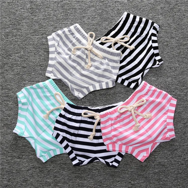 

Baby Kids Lovely Striped Cotton Shorts Newborn Infant Baby Girls Summer Bottoms Bloomers Hot Pants Casual Shorts, As picture