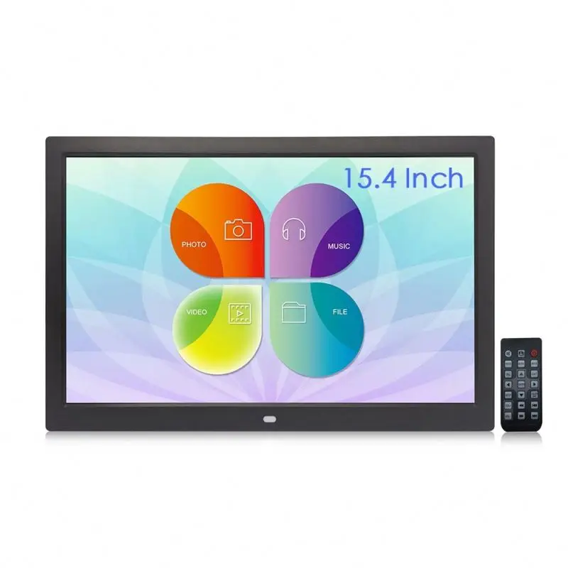 

15.4 inch digital photo frame wall mount 1080P Advertising Player, Black, white