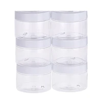 

6 oz Clear Plastic Slime Containers with White Lids