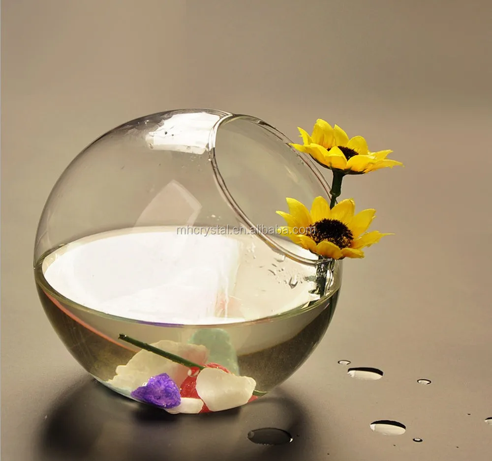 Tilted Glass Bubble Bowl Vase Mh 12730 Buy Glass Terrarium Round