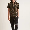KY sports t shirts clothes wholesale drawstring hood short sleeves with a single utility Hooded Camo Print Tee