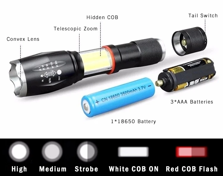  Cob Led Flashlight