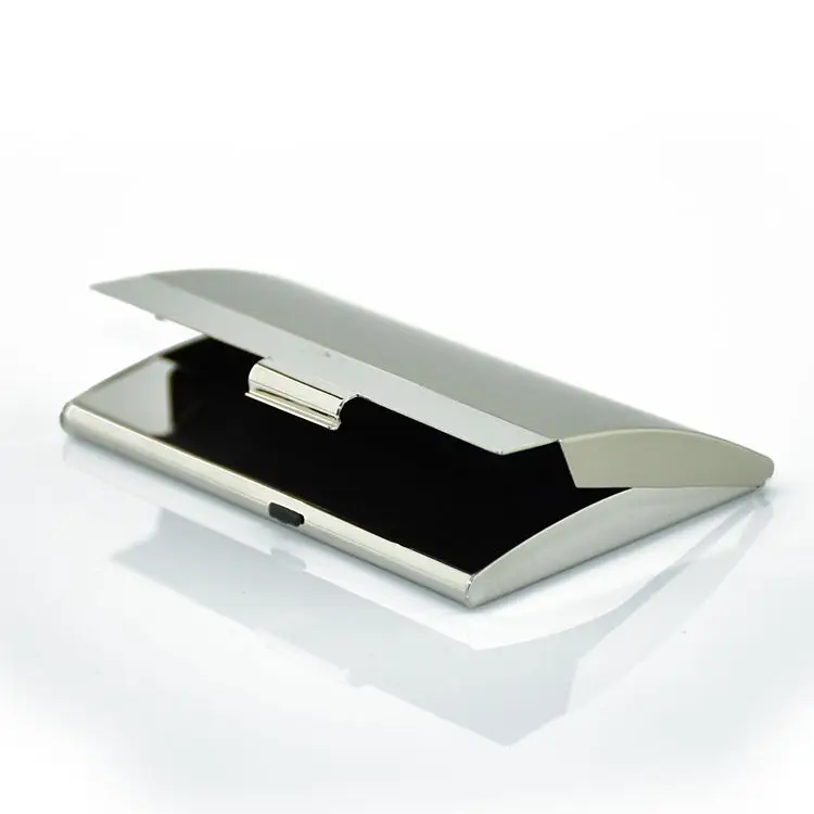 

High quality customized stainless steel metal business card case, Silver