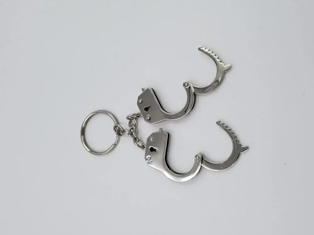 Promotional 3d Handcuffs Shaped Metal Keychain/handcuff With Key/mini