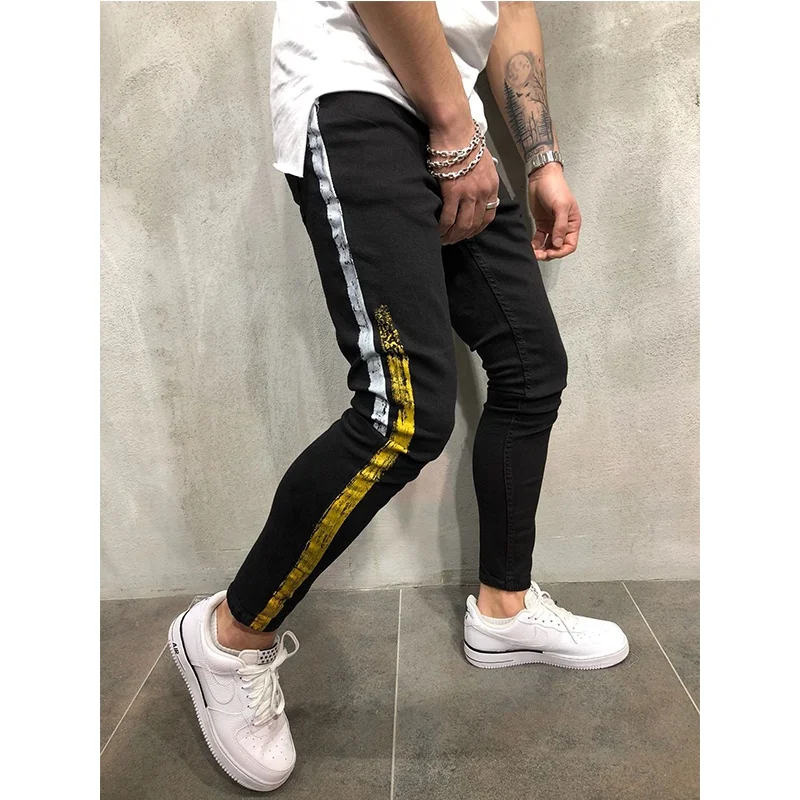 

2018 New Designs Photos China Slim Fit Streetwear Mens Jeans Stretch, Black or customized