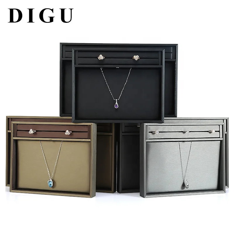 

DIGU 2019 High Quality PU material quality wholesale cheap jewelry display tray