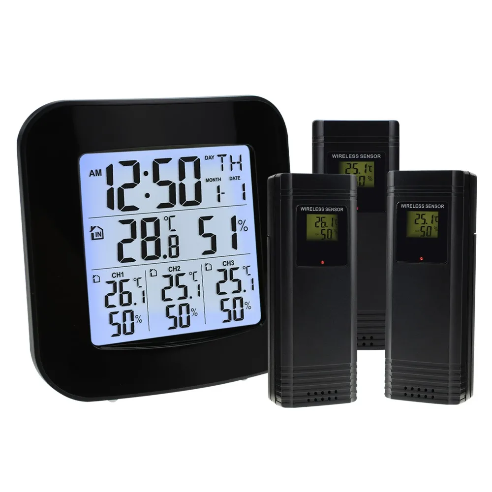 Wea 46 Medição De Temperatura E Umidade Com 3 Indoor Outdoor Wea 46 Medição De Temperatura E Umidade