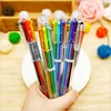 6 color pen School stationery office supplies feature ballpoint multicolor ball pen
