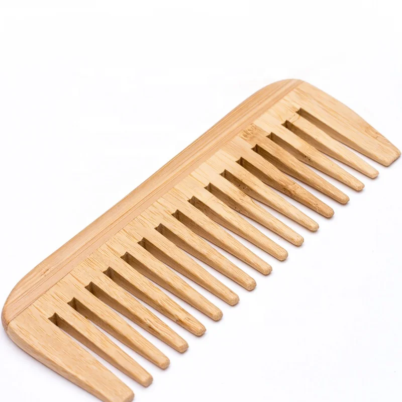 

Wholesale Custom Biodegradable Bamboo Wide Tooth Wooden Hair Grooming Comb