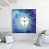 Fashionable Diamond Painting Canvas Picture Wall Clock 60*60CM Navy Blue 5d DIY Diamond Painting Clock Without Frame
