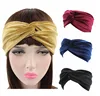 Wholesale Women Cross Twist Hair Band Turban Elastic Bandage Plain Outdoor Sport Hair Band Solid Velvet Headband TD-106
