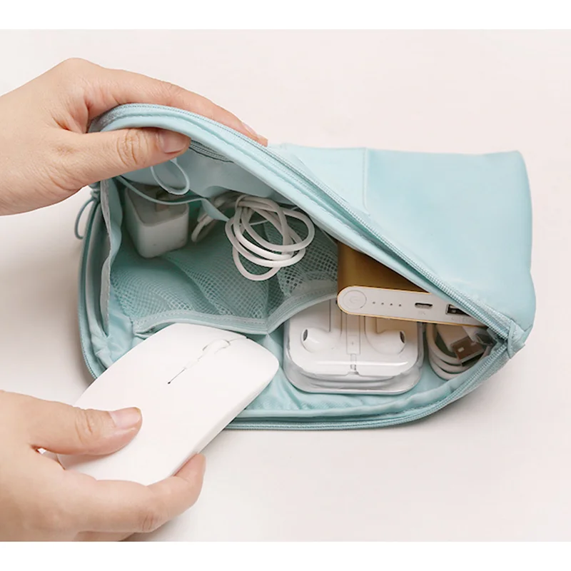 

Shockproof Digital Mesh phone Charger Electronics Accessories Packing Organizer Pouch Travel Cable Bag