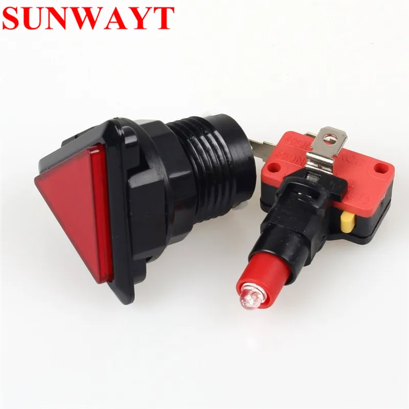 DC 12V Indicator Arcade game Red Triangle Button Momentary Push Button Switch 