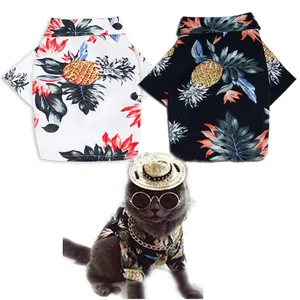 Image of hot sale summer cotton and linen dog hawaiian shirts pet hawaii shirt