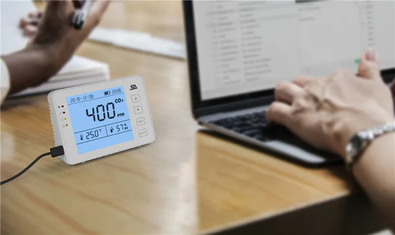 OEM Desktop and Wall-mounted air quality carbon dioxide CO2 gas meter / monitor with high sensitivity sensor