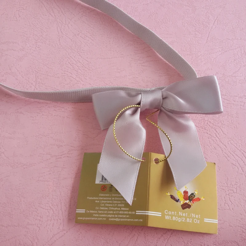 Wholesale Stretch Loopsgold Pre Tied Bow Elastic Ribbon Cord Metallic