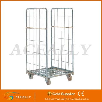 Cheap Metal Steel Storage Trolley Roll Container With Wheels Buy Container With Wheels Wire Mesh Roll Container Table Trolley Product On Alibaba Com