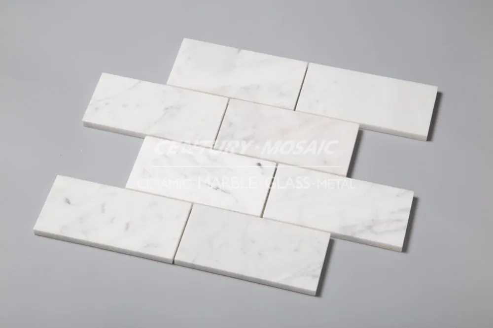 3"x12" Italy Carrara Brick Look White Marble Mosaic Interior Wall Tile Prices Buy Wall Tile