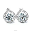 New 925 Silver Classic Crystal Lab Diamond Cutting Stud Earrings Gift