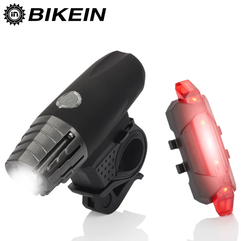 

BIKEIN Cycling Mountain Bike USB Rechargeable Led Front Torch+Taillight Light Road Bike Handlebar MTB Bicycle Mount Accessories