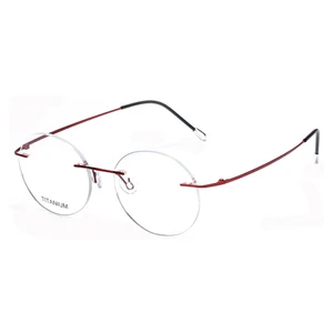 Rimless Japanese brands round beta titanium eyewear frame glasses, high end pure frameless shenzhen optical eyeglasses for men
