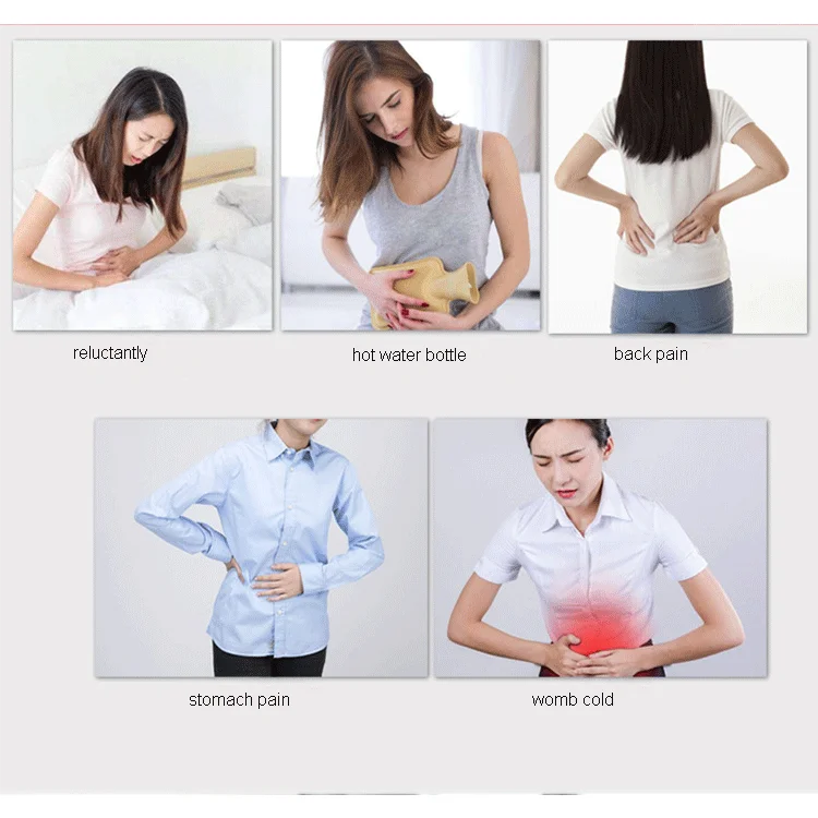 Grey easy wearing comfortable heated abdominal belt for menstrual pain