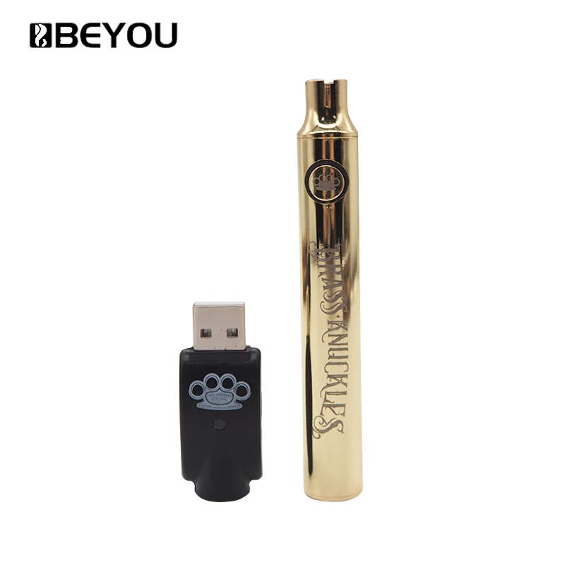 

Beyou Custom Logo Vape Pen Battery Wholesale 510 Thread Rechargeable Gold Vape Pen Battery With Charger, Rose gold/gold/grey