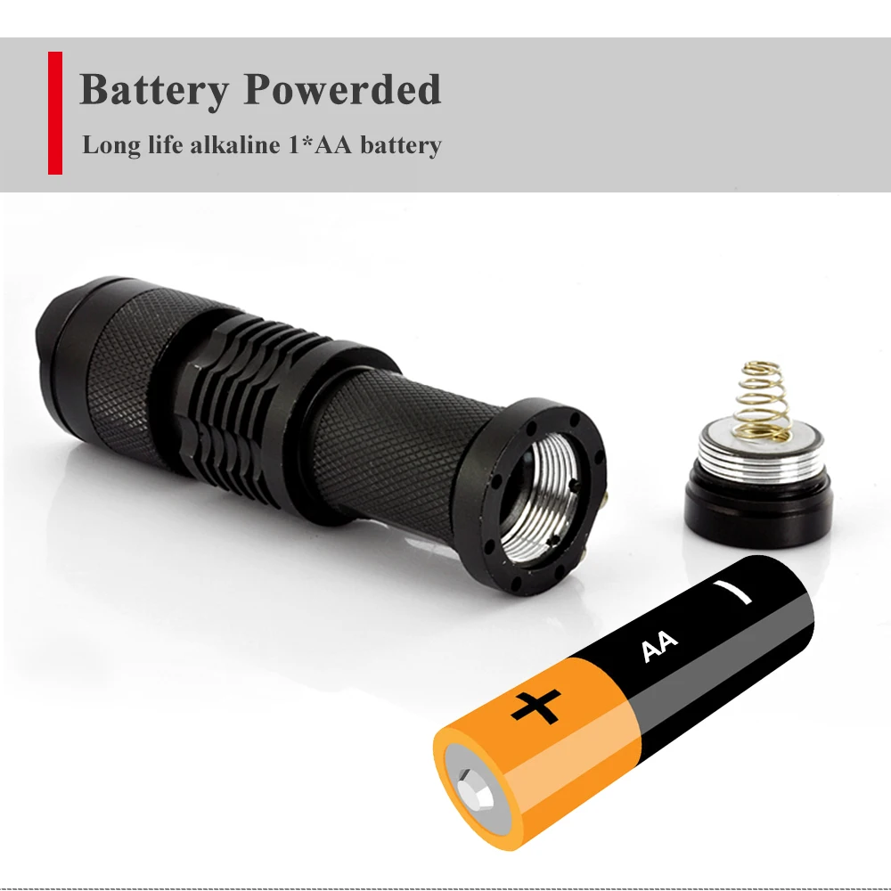 The best aluminum alloy full size aa zoomable mini LED edc flashlight in the world for emergency manufacture