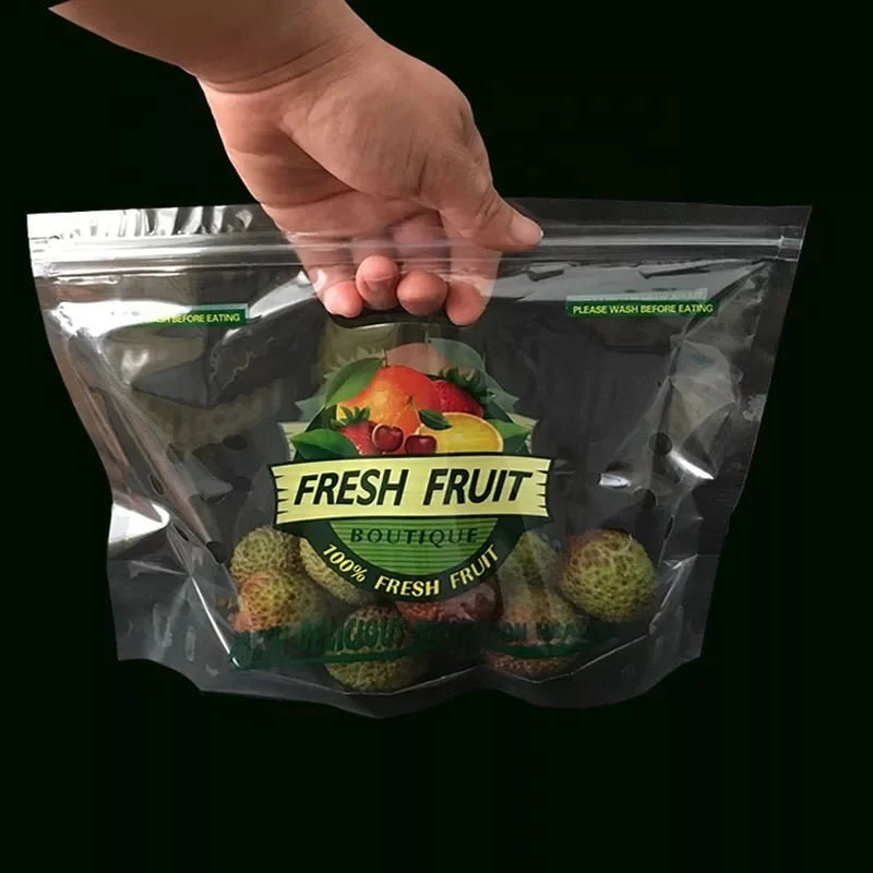 Food Grade Biodegradable Custom Reusable Plastic Zip Lock Carry Fresh