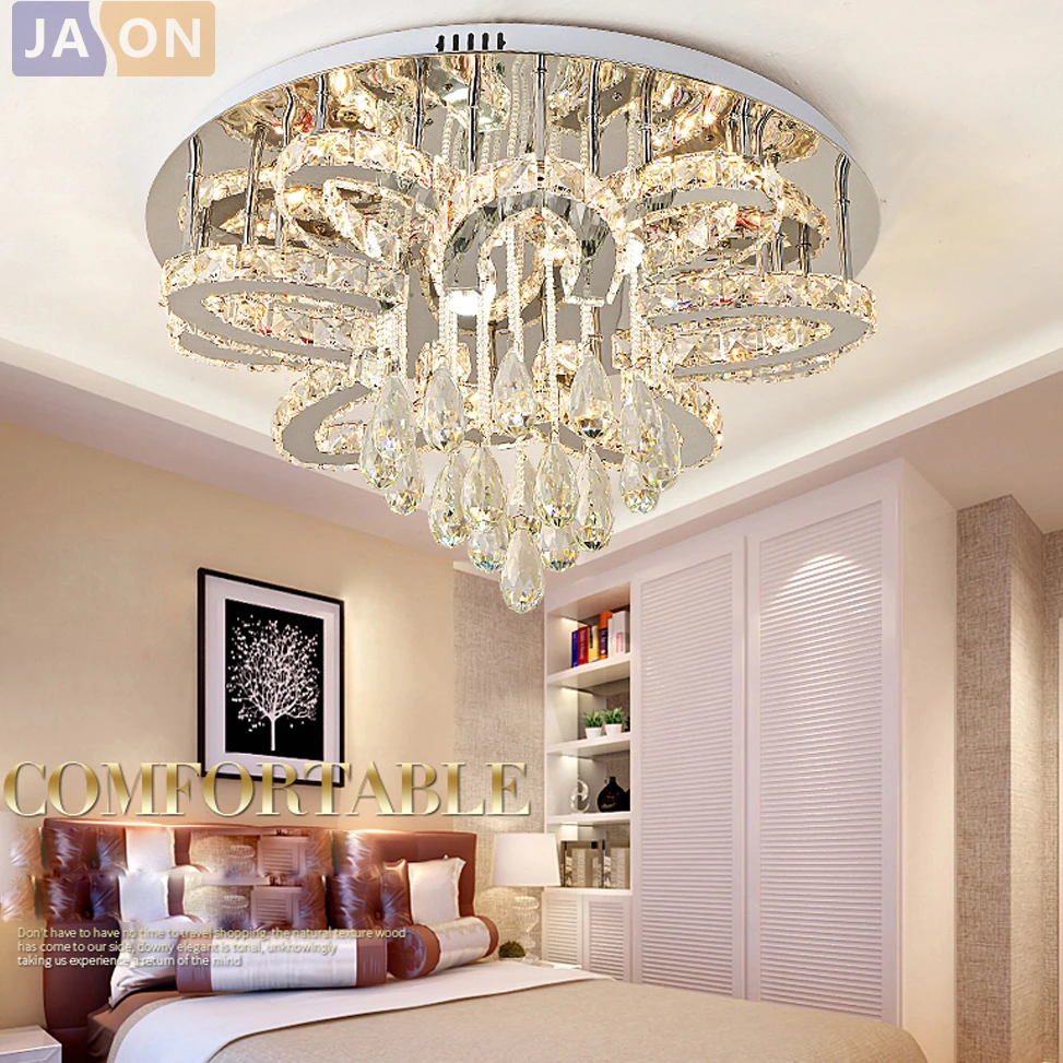 
LED Nordic Stainless Steel Crystal Round LED Lamp.LED Light.Ceiling Lights.LED Ceiling Light.Ceiling Lamp For Foyer 