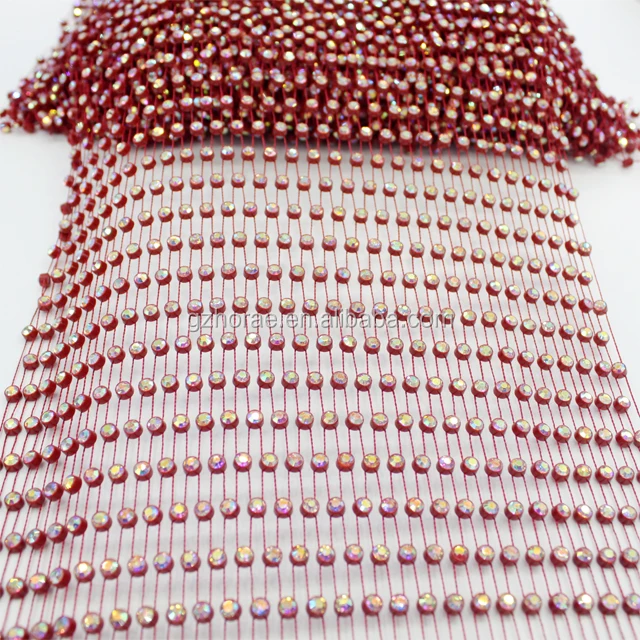 New Sew On Crystal Rhinestone Net Mesh Plastic Rhinestone Mesh Trim For