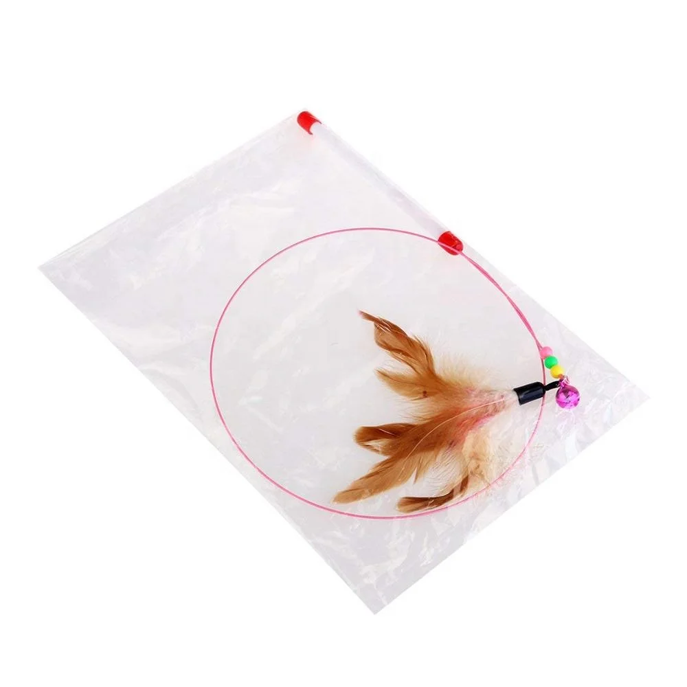 
Teaser Wire Wand With Bell Beads for Cat Exercise Play Toy Cat Exercise Toy 