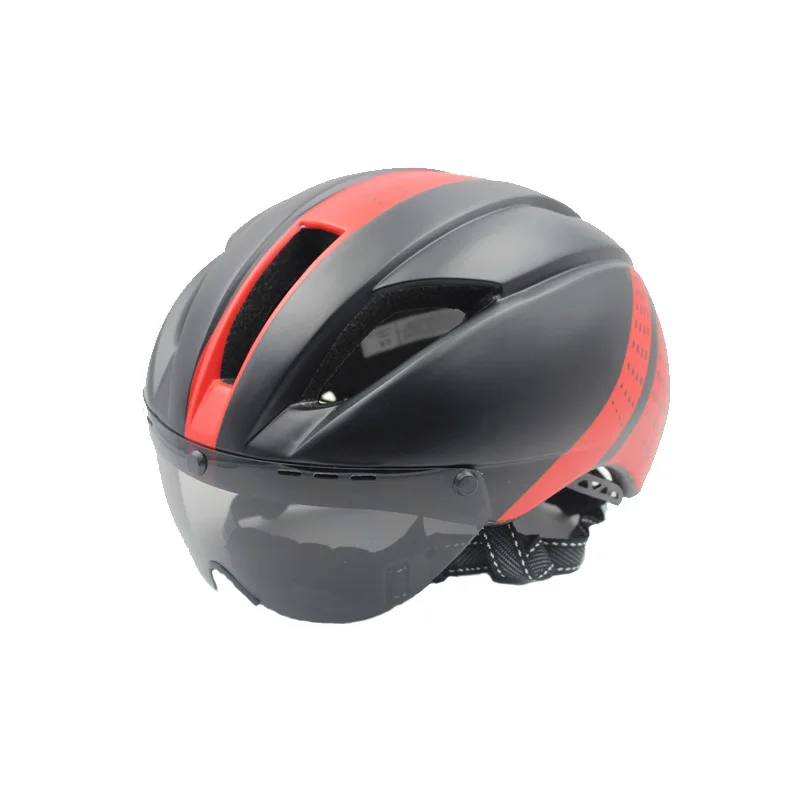 

Integrated Lens Cycling Helmet With Glass Mountain Bike Helmet Hat Breathable Road Bicycle Helmets, Custom color