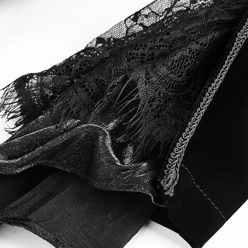 Y-658 Elegant Spring Fancy Black Woman Gothic Lace Long Dress Coat